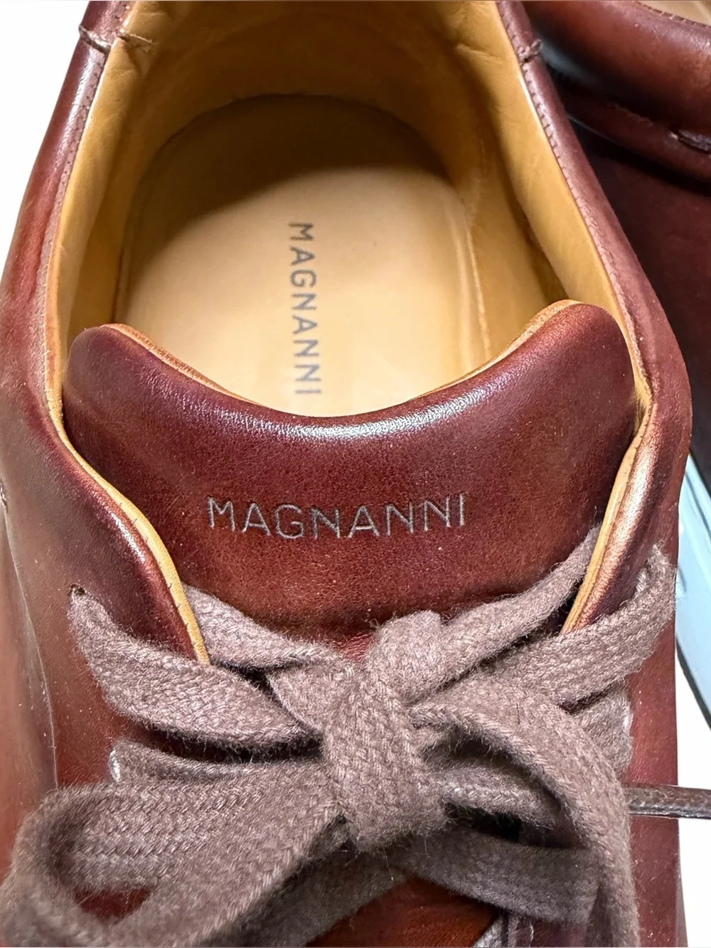 Magnanni Serino Leather Sneakers Shoes Men’s Size 11.5 Cognac Brown Retail $525 - Picture 6 of 14